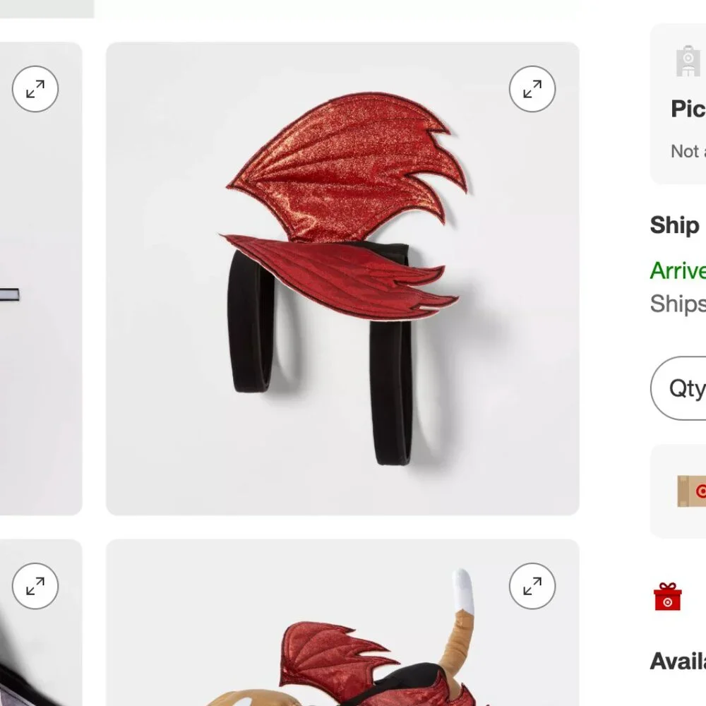 NWT Hyde & EEK! Boutique Halloween Reversible Red Devil/Angel Wings Dog Costume